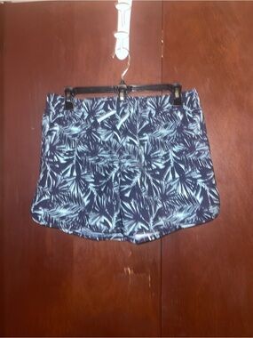 Columbia Navy and Light Blue Palm Leaf Active Shorts